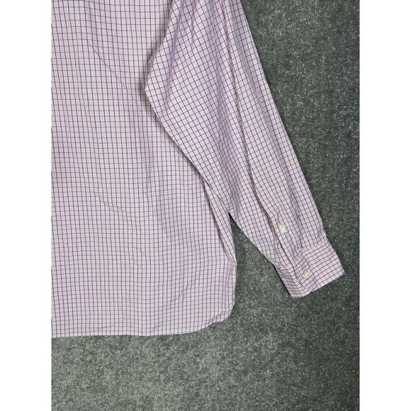 J Crew 100s 2-Ply Cotton Button Down Shirt Mens Large Pink Plaid Long Sleeve - Picture 12 of 16